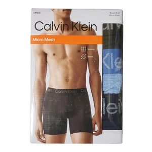CALVIN KLEIN Men's Micro Mesh Boxer Briefs 3 Pairs Moisture Wicking NWT!